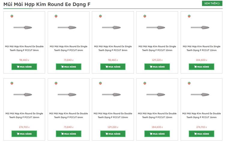 Mũi m&agrave;i hợp kim Round Ee dạng F