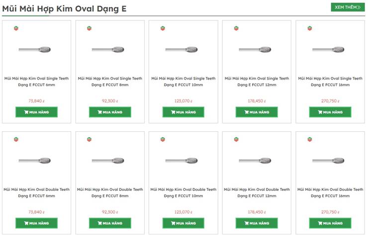 Mũi m&agrave;i hợp kim Oval dạng E