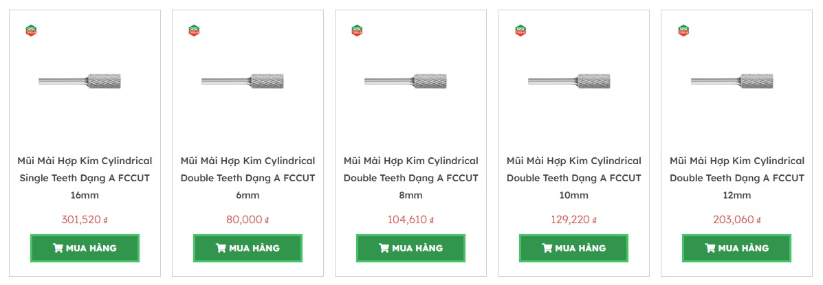 mũi m&agrave;i khắc hợp kim dạng trụ