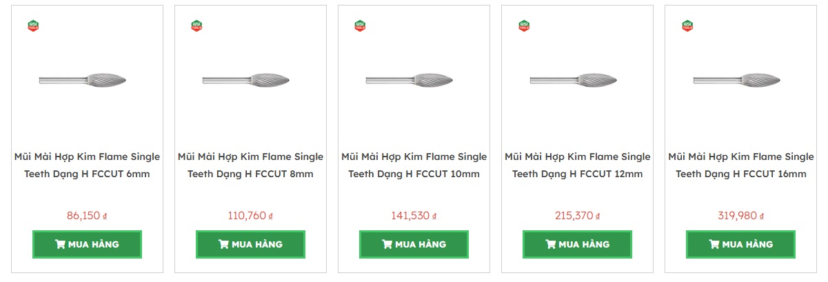 mũi m&agrave;i khắc hợp kim dạng flame