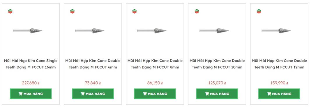 mũi m&agrave;i khắc hợp kim dạng cone