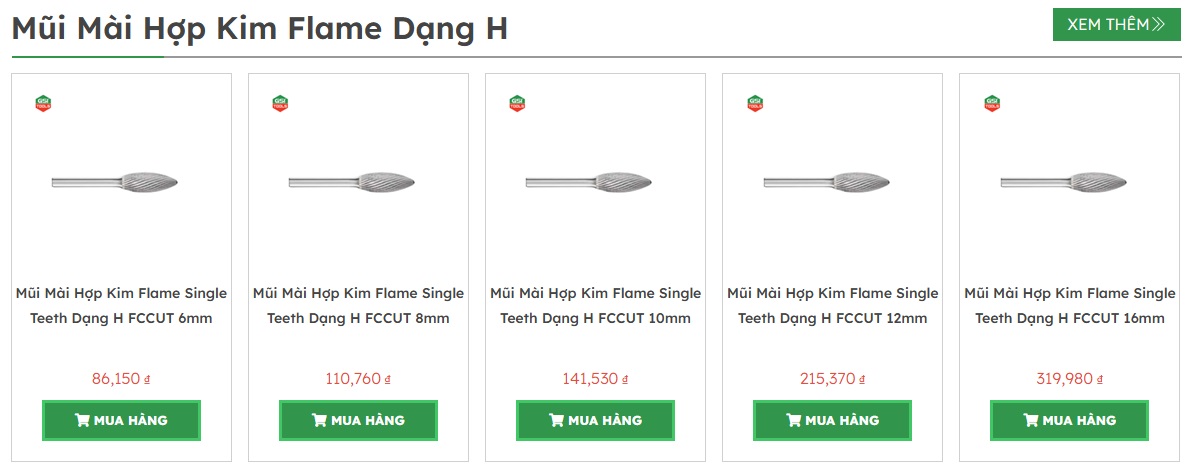 mũi m&agrave;i hợp kim flame