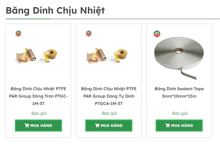 băng d&iacute;nh c&ocirc;ng nghiệp chịu nhiệt